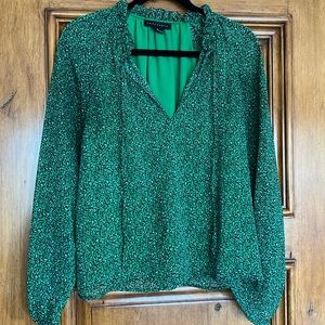 Green long sleeve blouse by Sanctuary in a size Small subtle leopard print